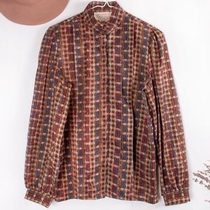 The Ascot Collection by Lady Arrow Vintage Checkered Button Down